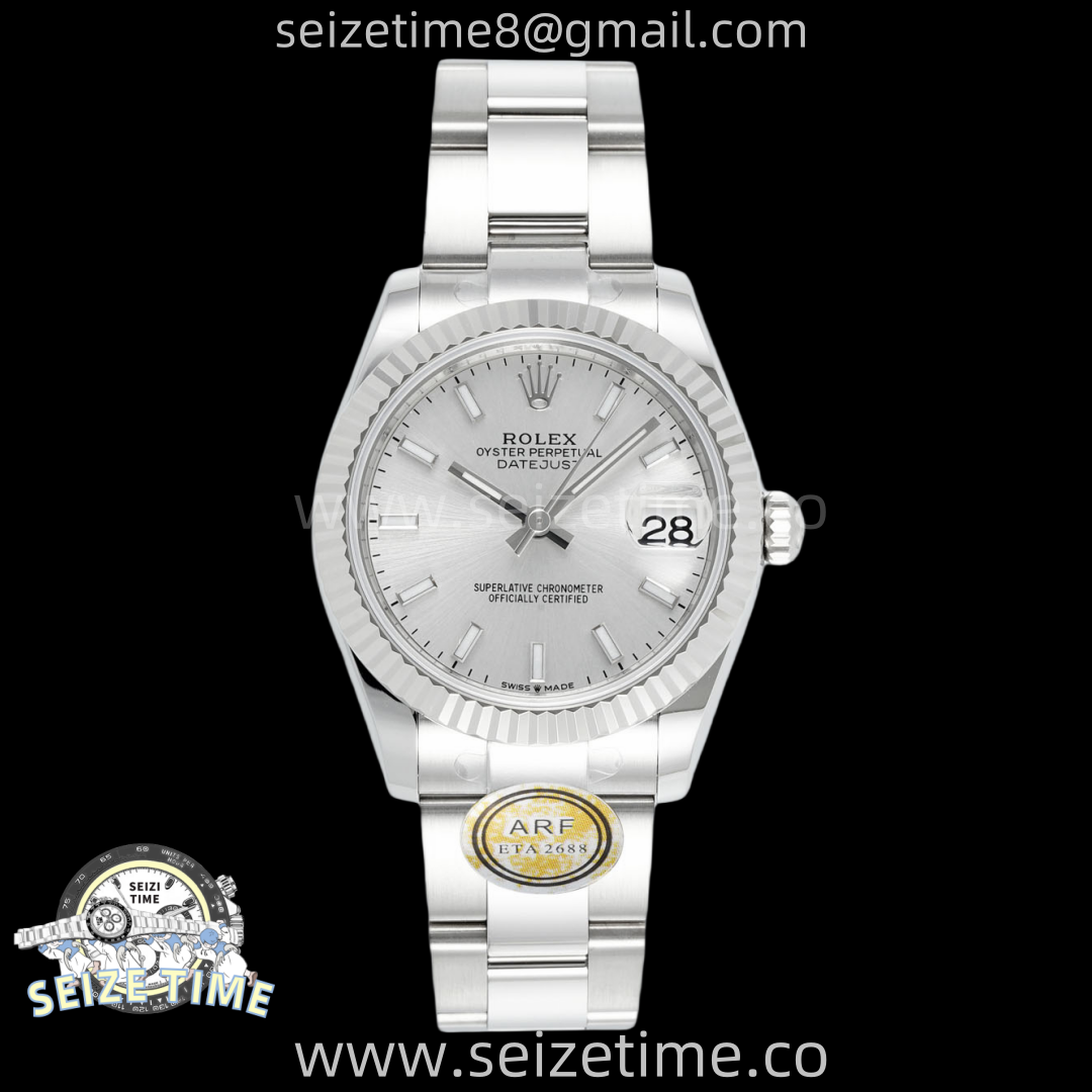 DateJust 31 SS ARF 1:1 Best Edition Silver Stick Dial on Oyster Bracelet ETA2688