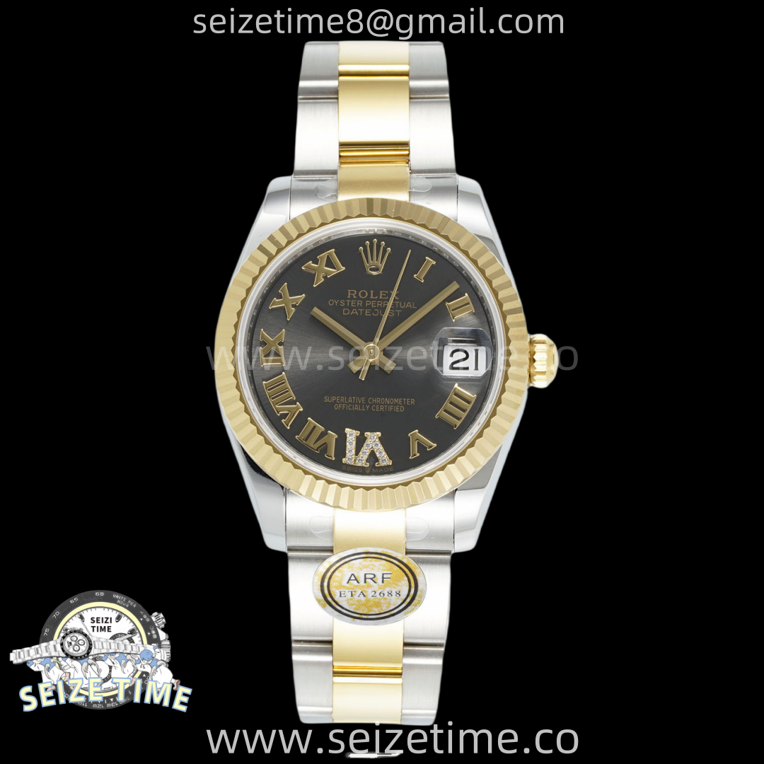 DateJust 31 SS/YG ARF 1:1 Best Edition Gray Roman Dial on Oyster Bracelet ETA2688