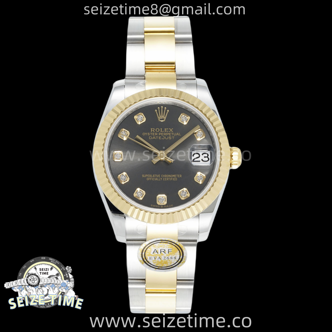 DateJust 31 SS/YG ARF 1:1 Best Edition Gray Diamonds Dial on Oyster Bracelet ETA2688
