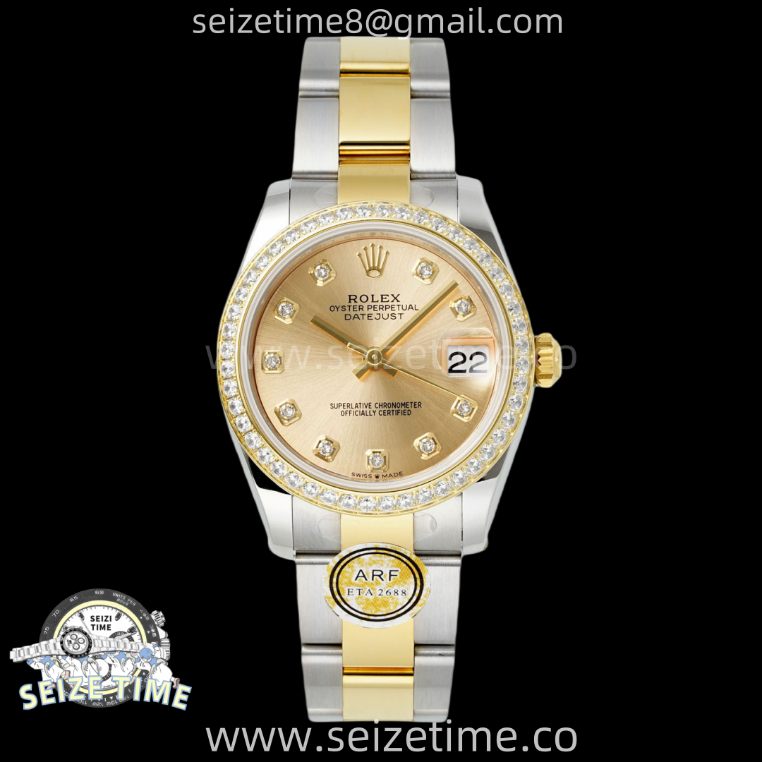 DateJust 31 SS/YG ARF 1:1 Best Edition YG Diamonds Dial Diamonds on Oyster Bracelet ETA2688