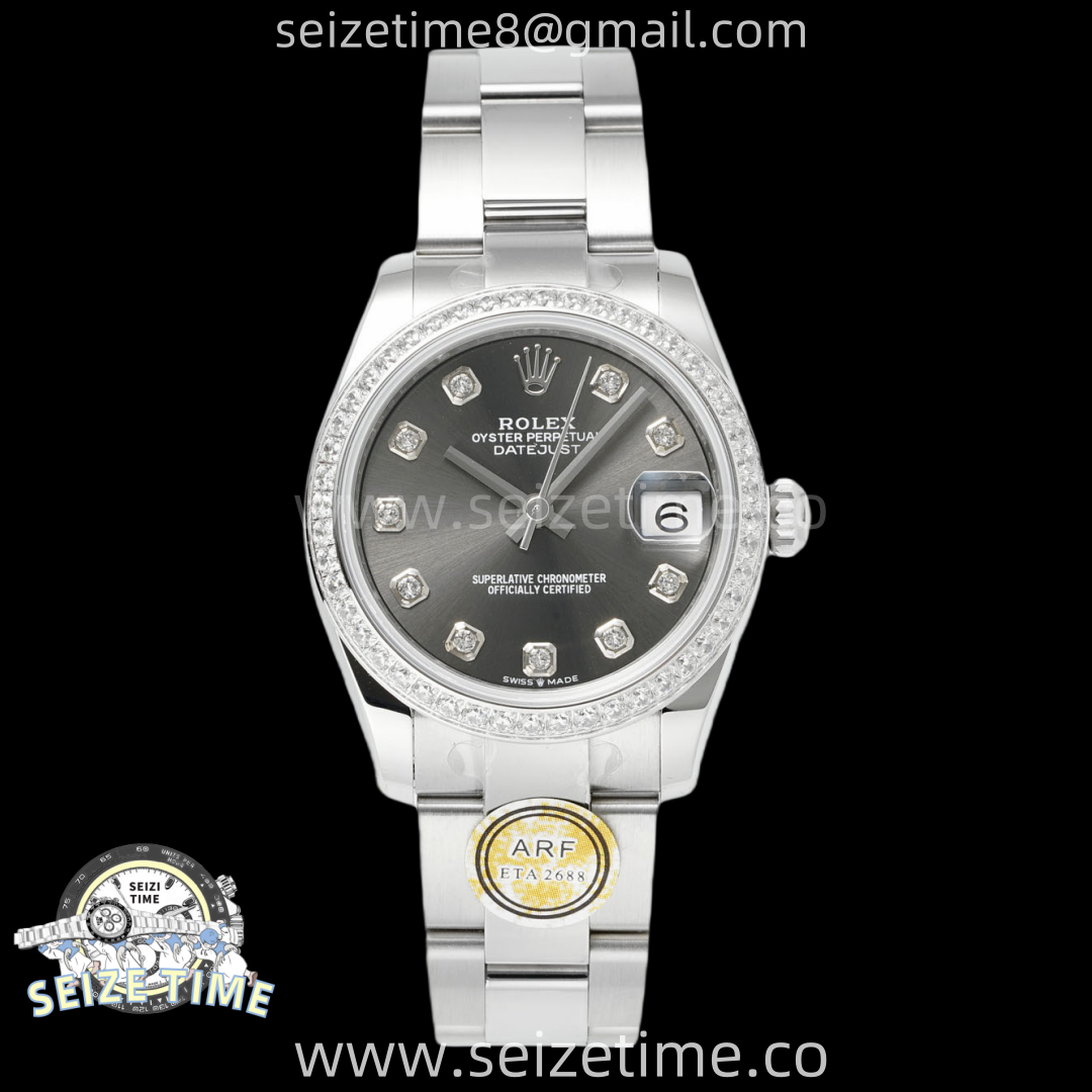 DateJust 31 SS ARF 1:1 Best Edition Gray Diamonds Dial Diamonds on Oyster Bracelet ETA2688