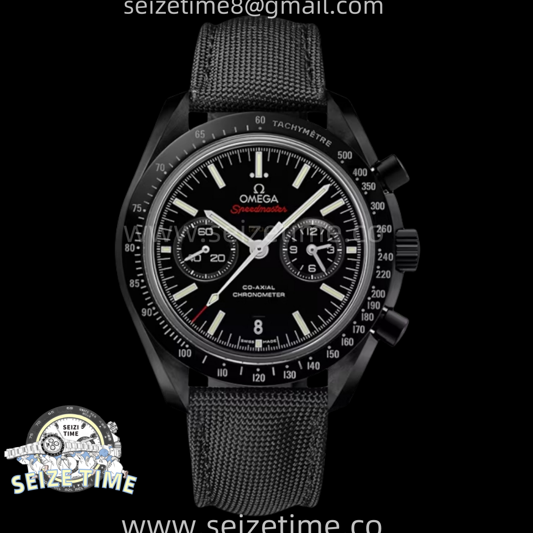 Speedmaster “Dark Side of The Moon” Real Ceramic N1F 1:1 Best Edition Black Dial on Black Nylon Strap A9300