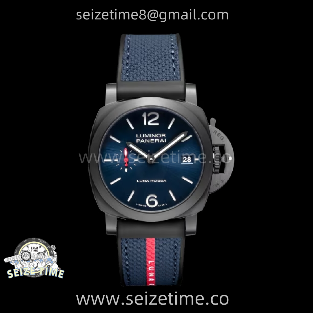 PAM1408 Z DLC VSF 1:1 Best Edition Blue Dial on Blue Rubber Strap Asian P900