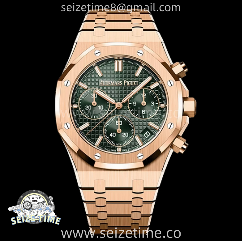 Royal Oak Chrono 26240OR RG APSF 1:1 Best Edition Green Dial on RG Bracelet SA4401 Super Clone