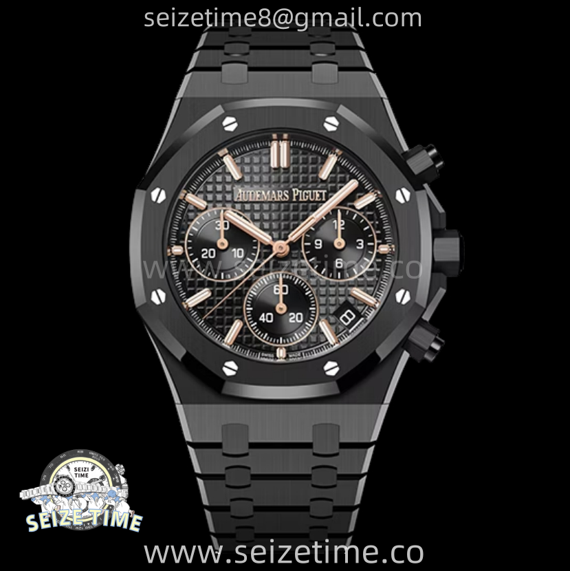 Royal Oak Chrono 26240 Black Ceramic APSF 1:1 Best Edition on Ceramic Bracelet SA4401 Super Clone