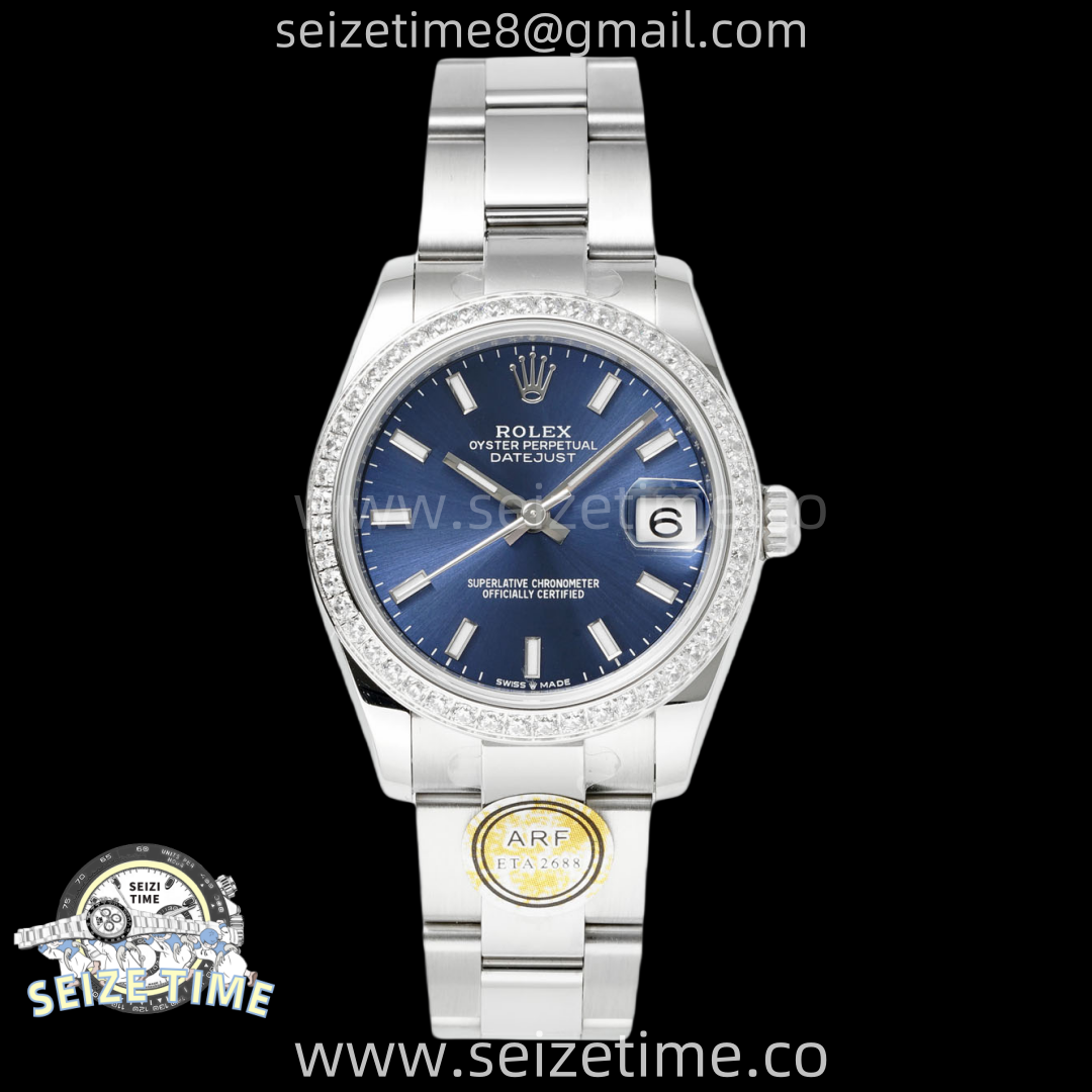 DateJust 31 SS ARF 1:1 Best Edition Blue Stick Dial Diamonds on Oyster Bracelet ETA2688