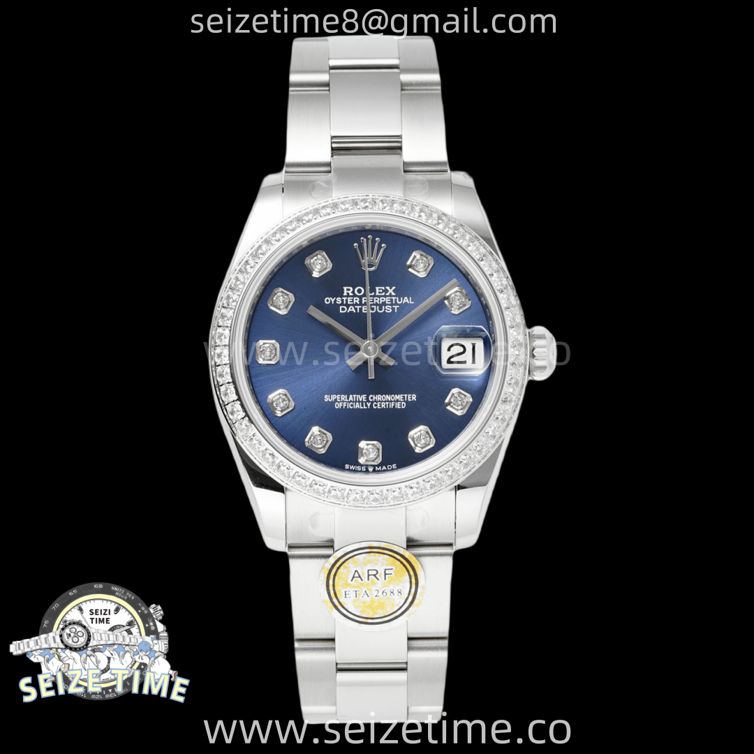 DateJust 31 SS ARF 1:1 Best Edition Blue Diamonds Dial Diamonds on Oyster Bracelet ETA2688