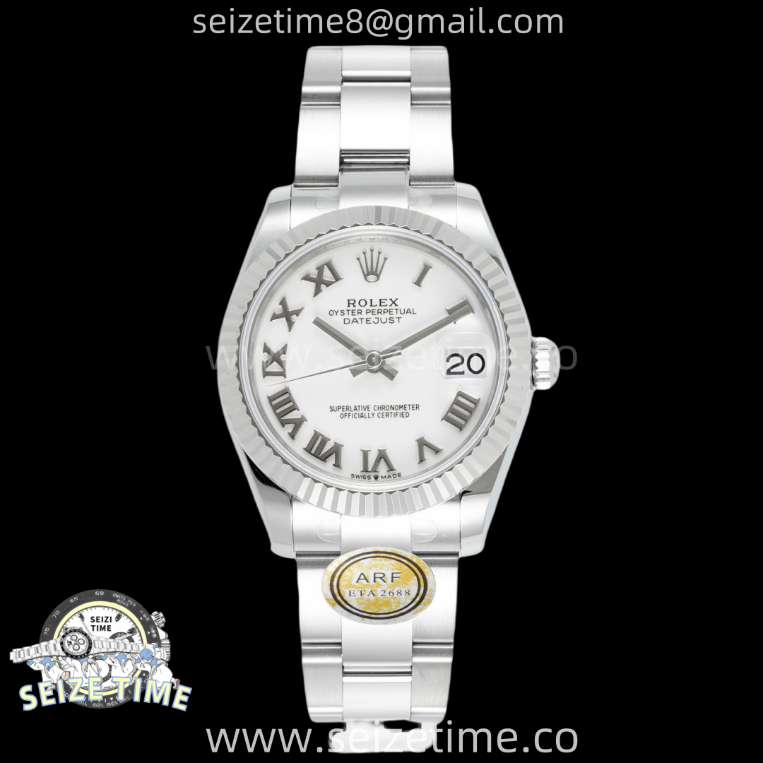 DateJust 31 SS ARF 1:1 Best Edition White Roman Dial on Oyster Bracelet ETA2688