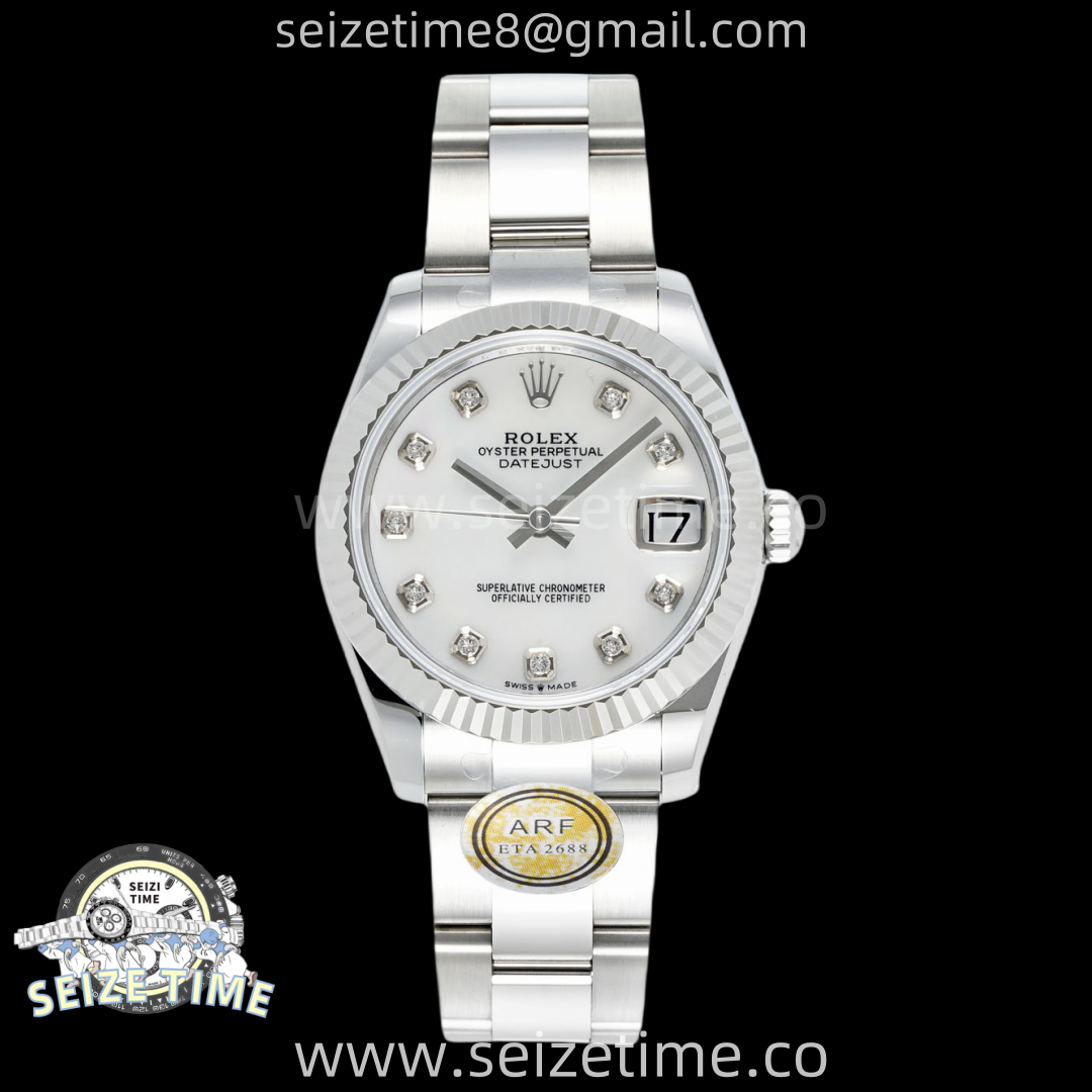 DateJust 31 SS ARF 1:1 Best Edition White MOP Diamonds Dial on Oyster Bracelet ETA2688