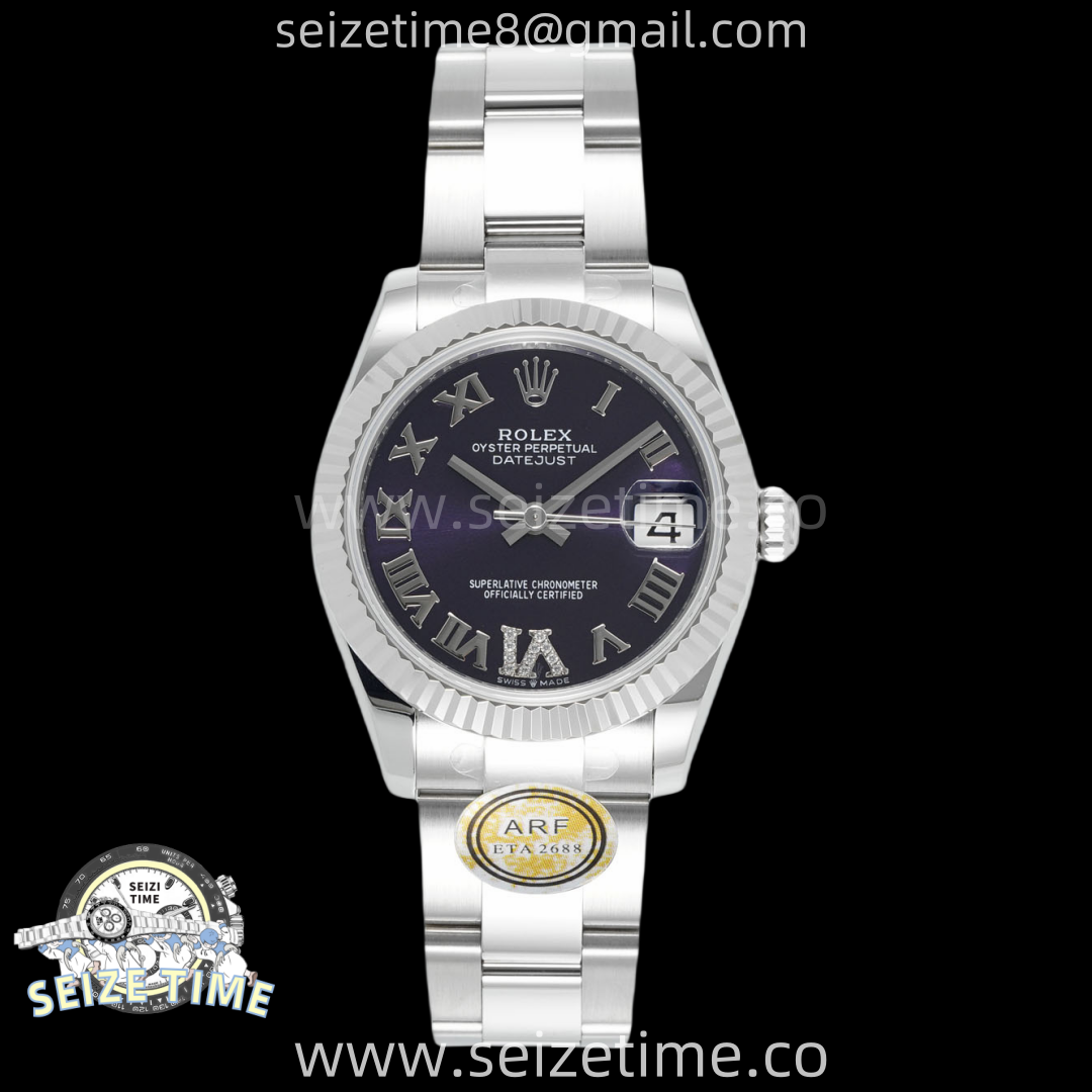 DateJust 31 SS ARF 1:1 Best Edition Purple Roman Dial on Oyster Bracelet ETA2688