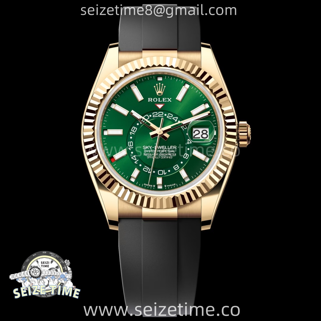 2025 Skydweller 336938 YG Noob 1:1 Best Edition Green Dial on Oysterflex Strap A9002 V2