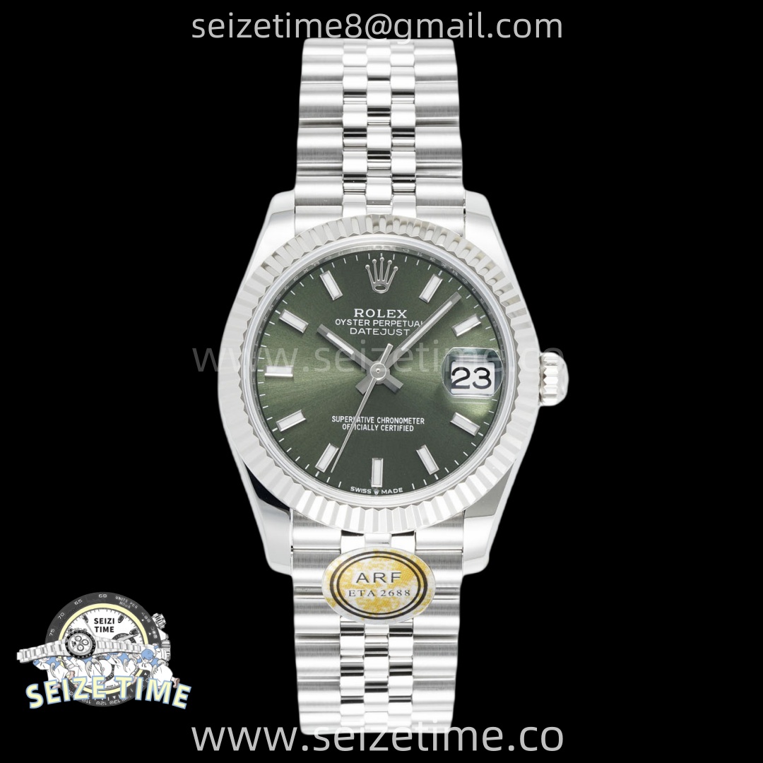 DateJust 31 SS ARF 1:1 Best Edition Green Stick Dial on Jubilee Bracelet ETA2688