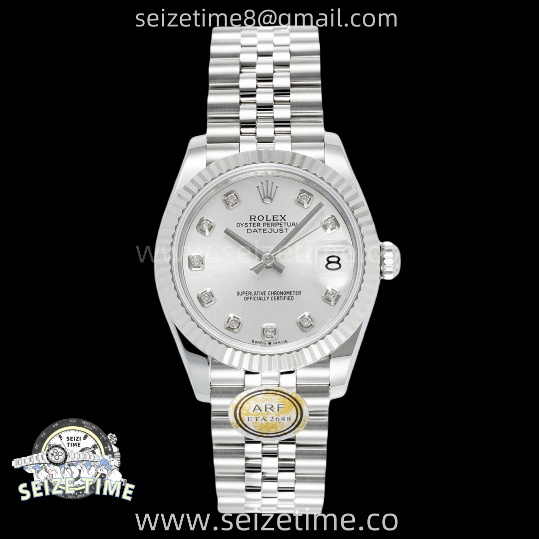 DateJust 31 SS ARF 1:1 Best Edition Silver Diamonds Dial on Jubilee Bracelet ETA2688