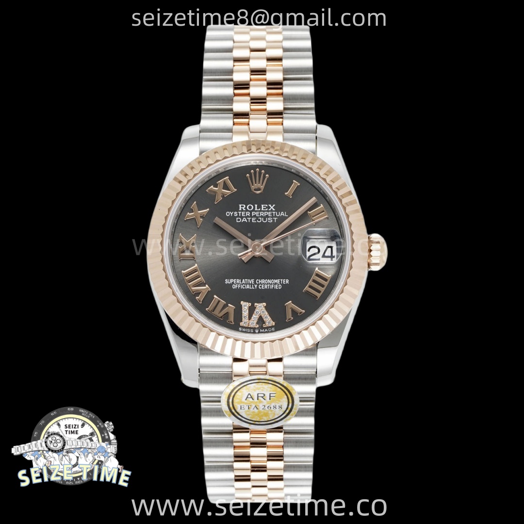 DateJust 31 SS/RG ARF 1:1 Best Edition Gray Roman Dial on Jubilee Bracelet ETA2688