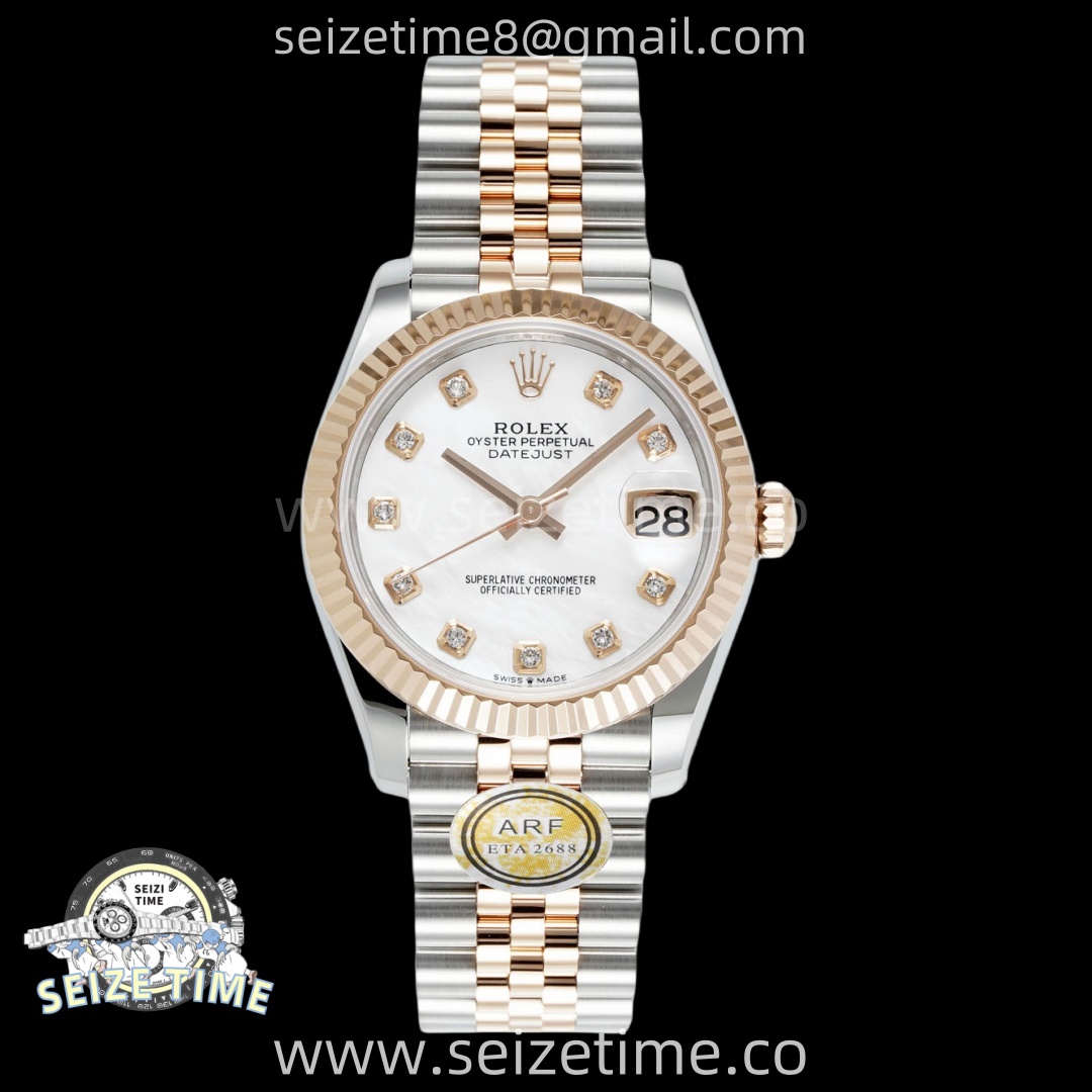 DateJust 31 SS/RG ARF 1:1 Best Edition White MOP Diamonds Dial on Jubilee Bracelet ETA2688