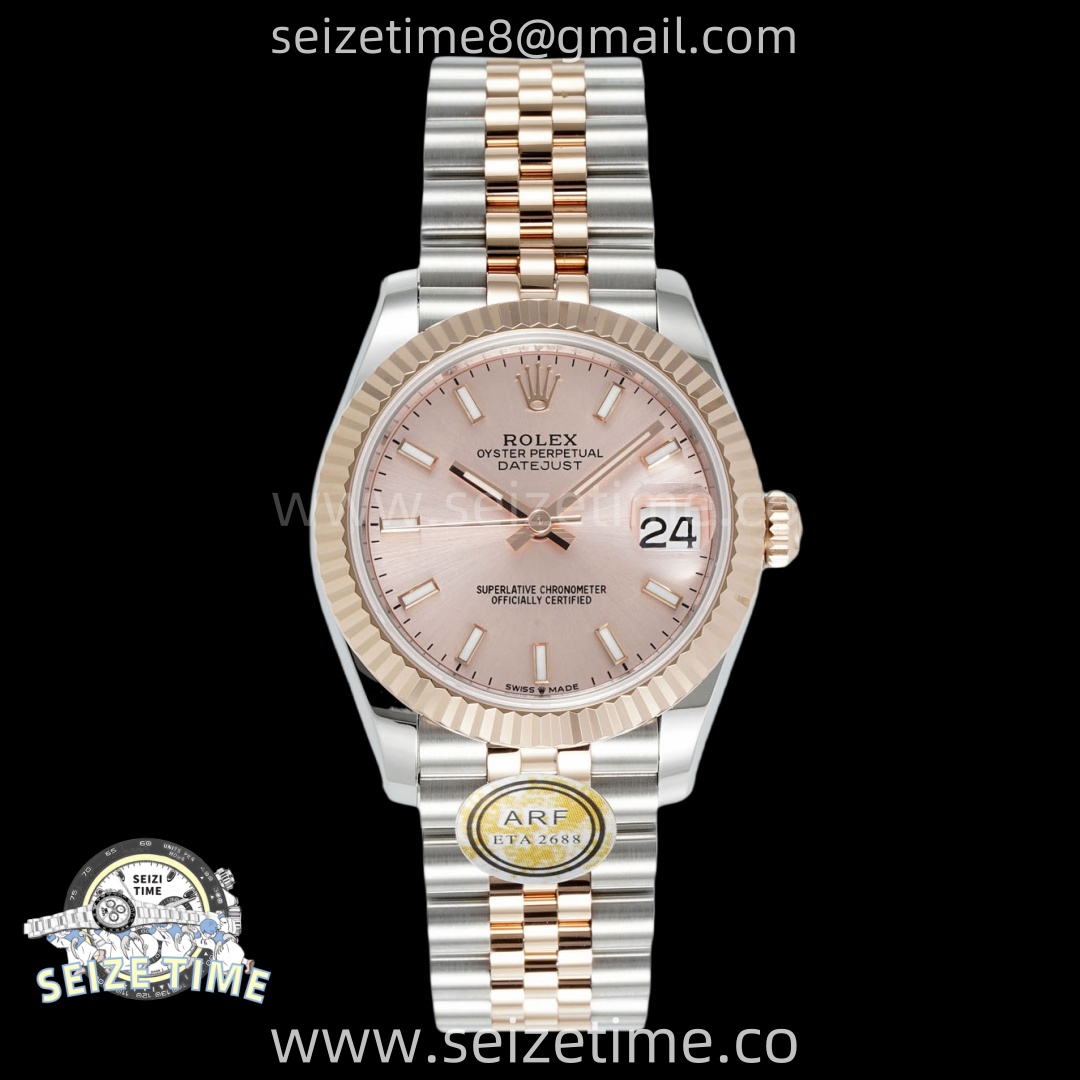 DateJust 31 SS/RG ARF 1:1 Best Edition Pink Stick Dial on Jubilee Bracelet ETA2688