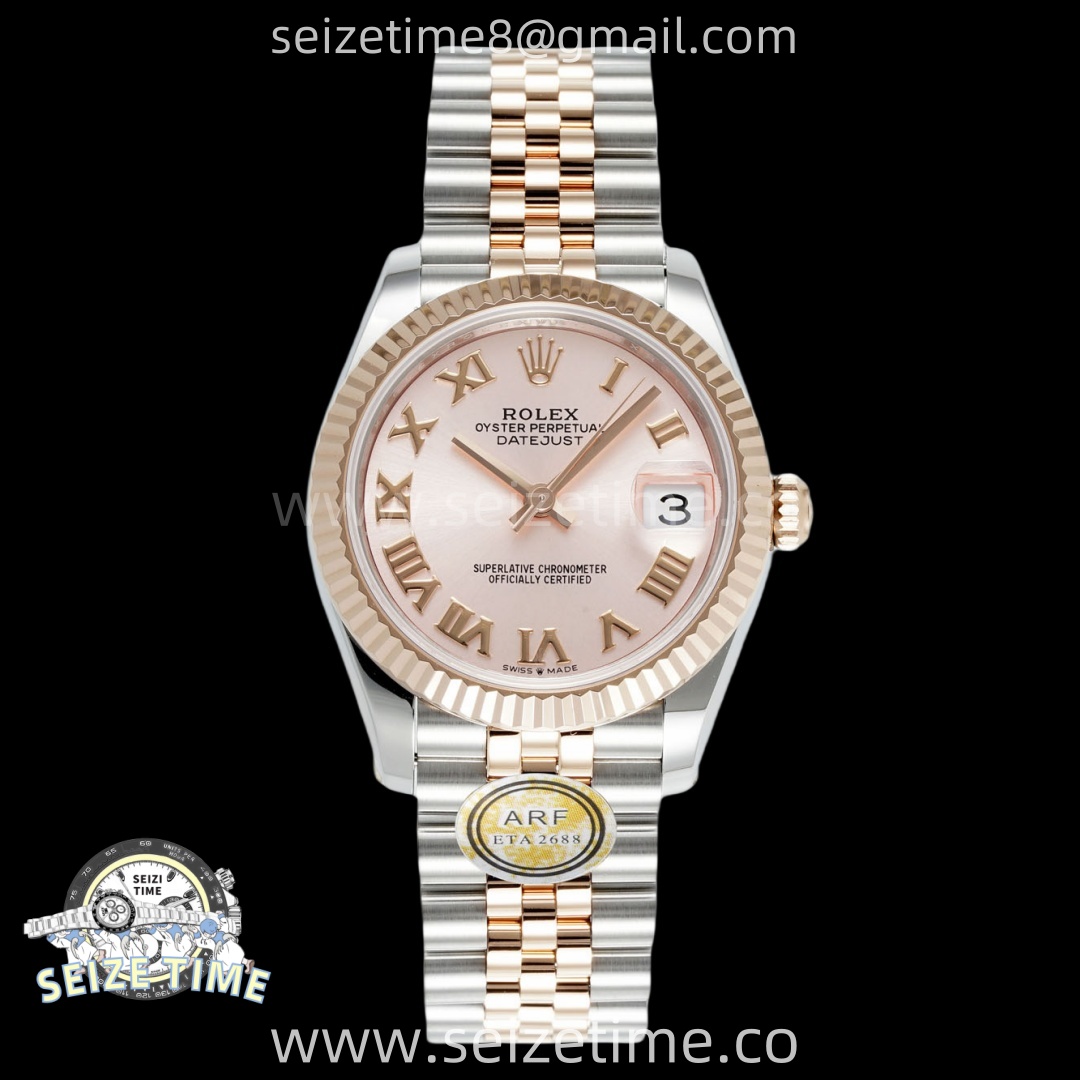 DateJust 31 SS/RG ARF 1:1 Best Edition Pink Roman Dial on Jubilee Bracelet ETA2688