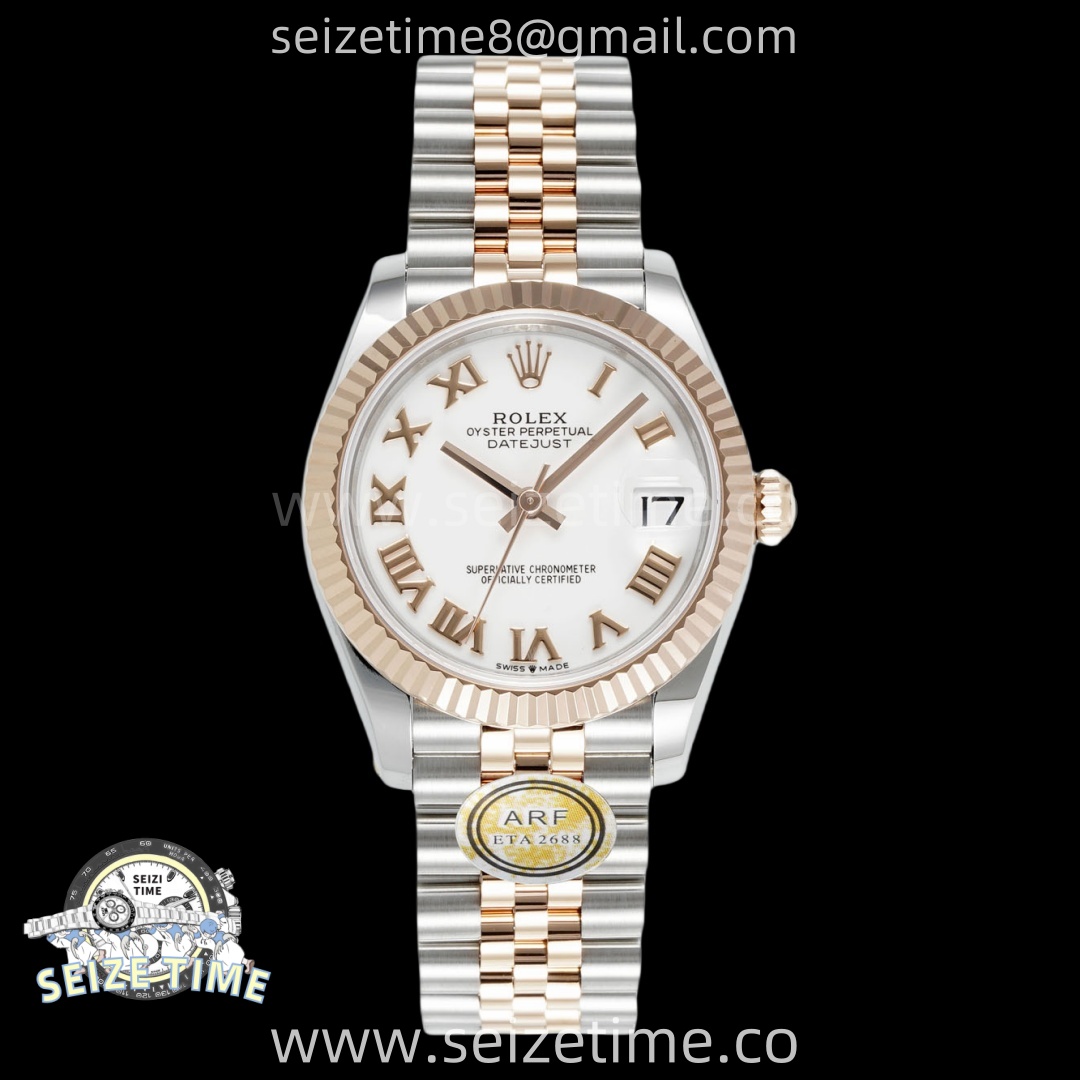 DateJust 31 SS/RG ARF 1:1 Best Edition White Roman Dial on Jubilee Bracelet ETA2688