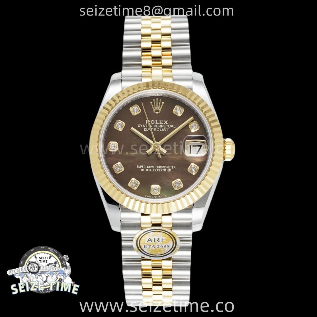 DateJust 31 SS/YG ARF 1:1 Best Edition Brown MOP Diamonds Dial on Jubilee Bracelet ETA2688