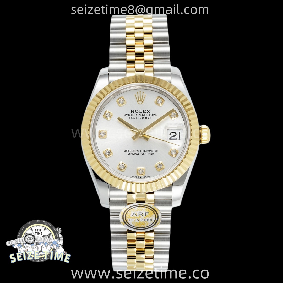 DateJust 31 SS/YG ARF 1:1 Best Edition Silver Diamonds Dial on Jubilee Bracelet ETA2688