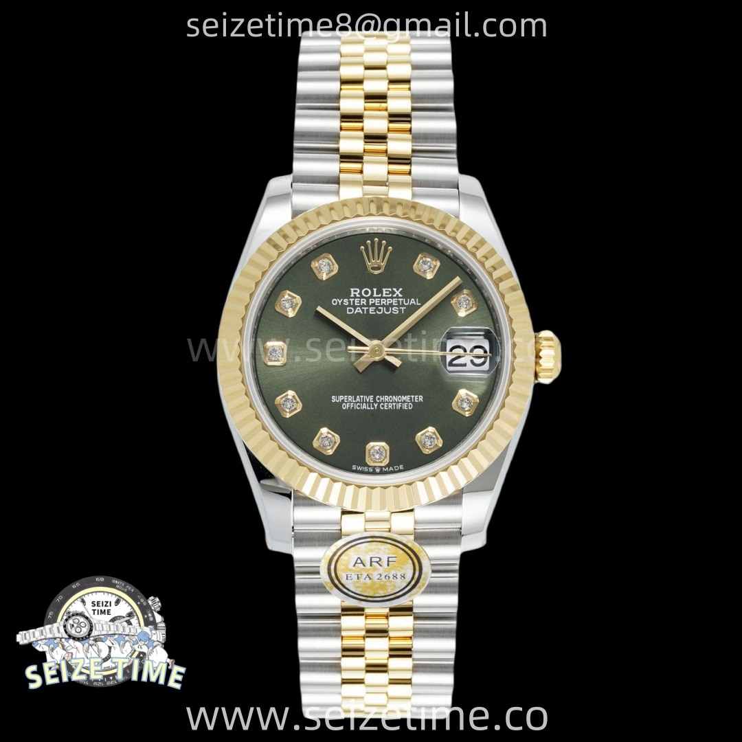 DateJust 31 SS/YG ARF 1:1 Best Edition Green Diamonds Dial on Jubilee Bracelet ETA2688
