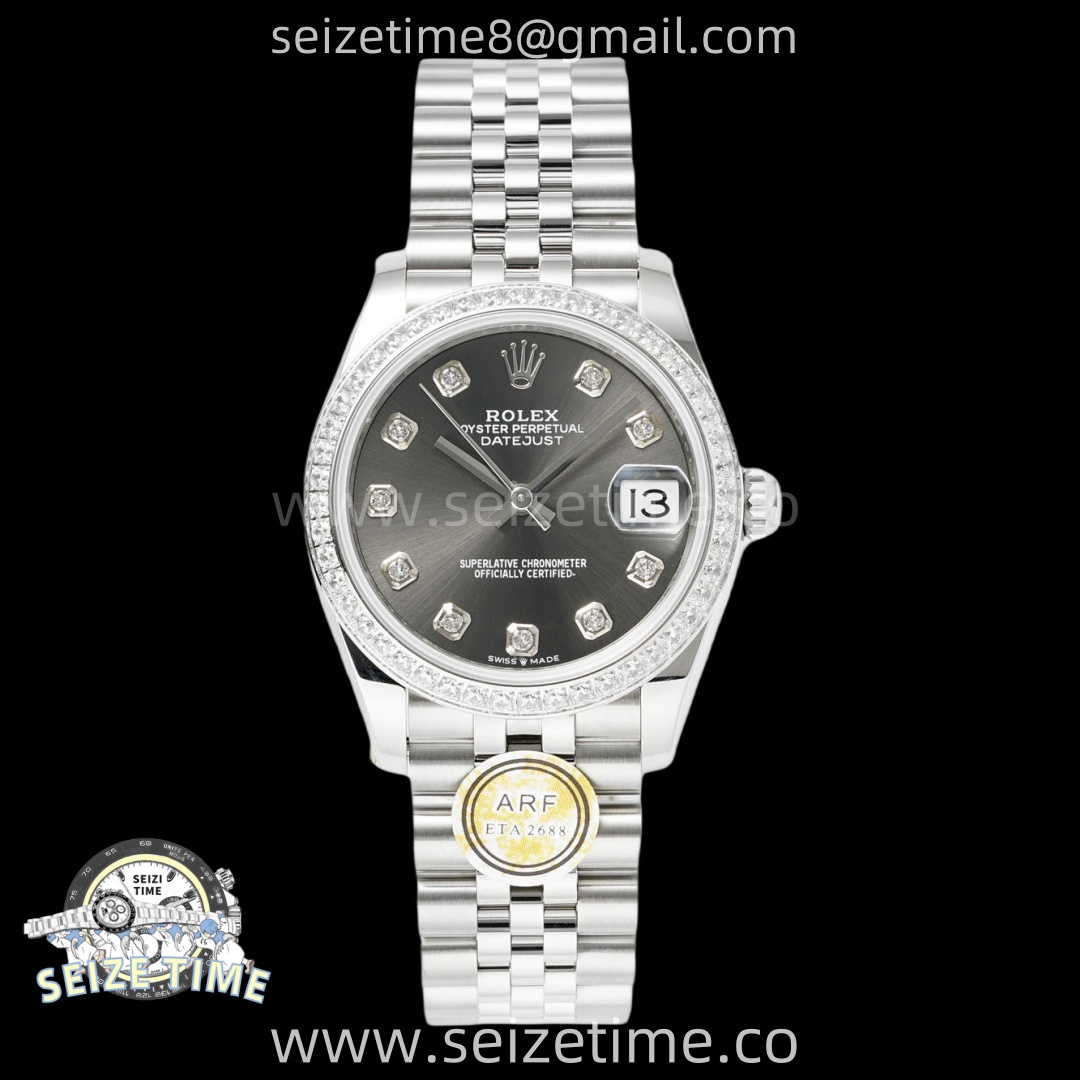 DateJust 31 SS ARF 1:1 Best Edition Gray Diamonds Dial Diamonds Bezel on Jubilee Bracelet ETA2688