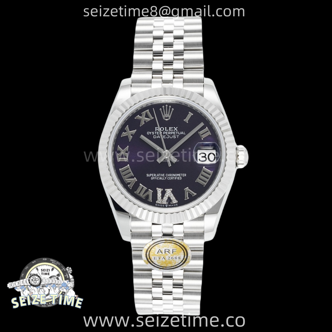 DateJust 31 SS ARF 1:1 Best Edition Purple Roman Dial on Jubilee Bracelet ETA2688