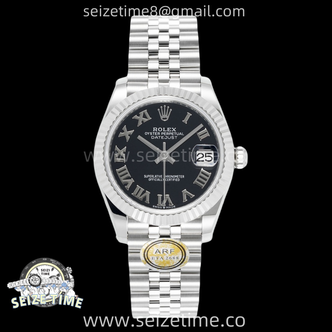 DateJust 31 SS ARF 1:1 Best Edition Black Roman Dial on Jubilee Bracelet ETA2688
