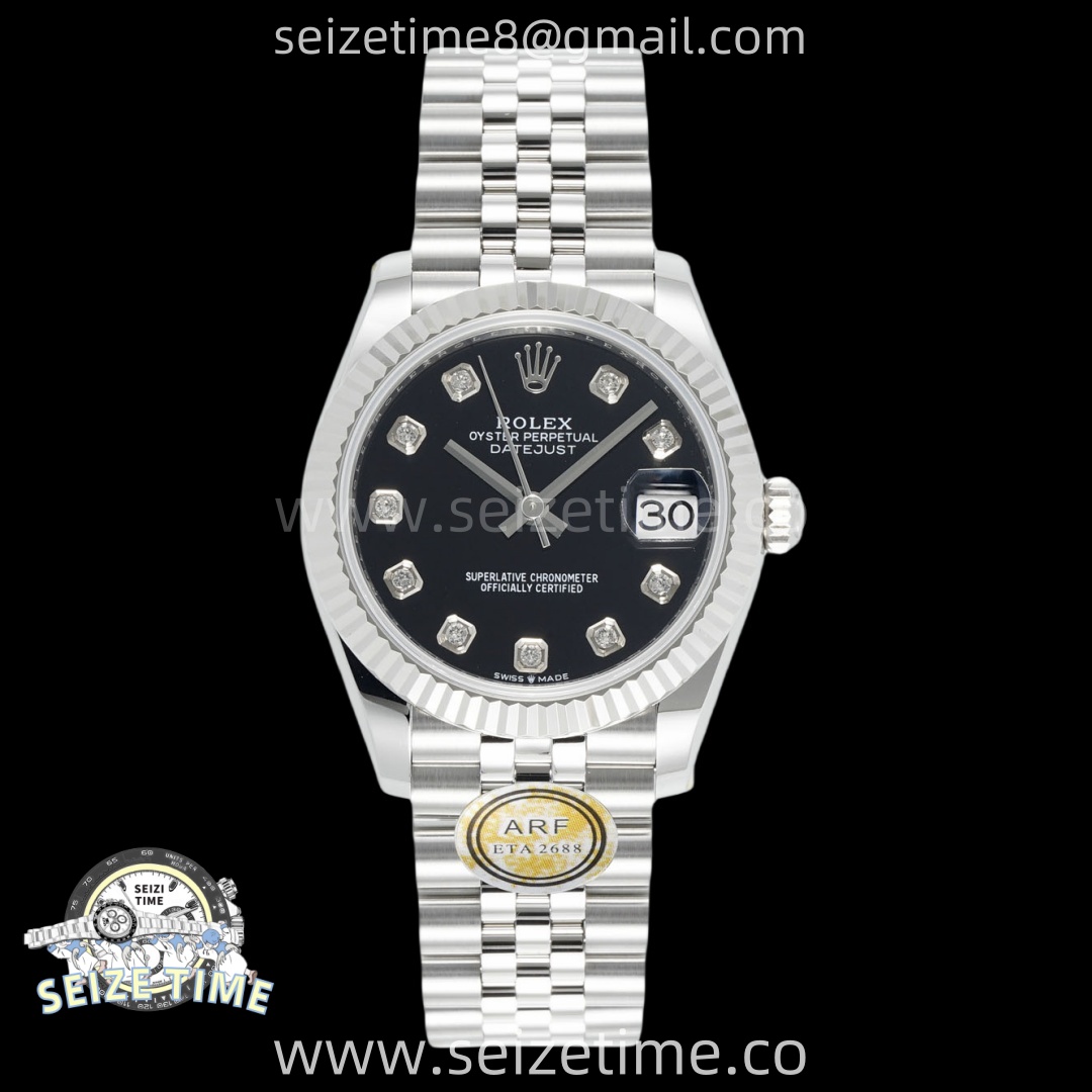 DateJust 31 SS ARF 1:1 Best Edition Black Diamonds Dial on Jubilee Bracelet ETA2688