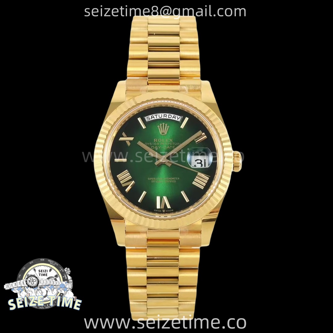 Day Date 40 YG 228238 THBF 1:1 Best Edition Green Ombre Dial on President Bracelet VR3255 V3 (Gain Weight)