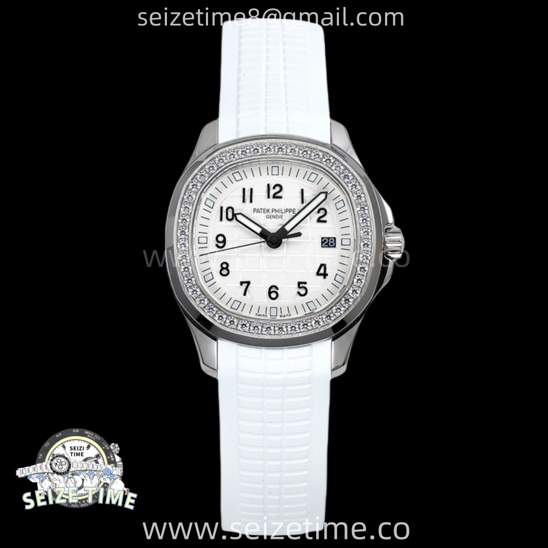 Aquanaut 5267 SS PPF 1:1 Best Edition White Textured Dial on White Rubber Strap Ronda Quartz