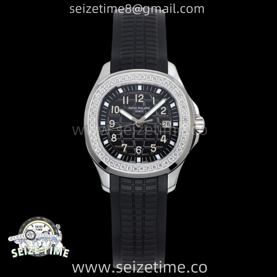 Aquanaut 5267 SS ZF 1:1 Best Edition Black Textured Dial on Black Rubber Strap Ronda Quartz